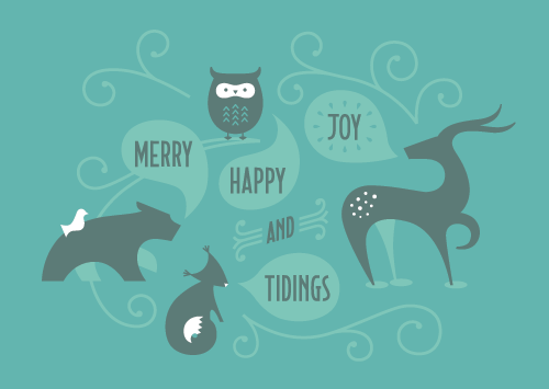 Merry, Happy, Joy and Tidings wallpaper in peppermint