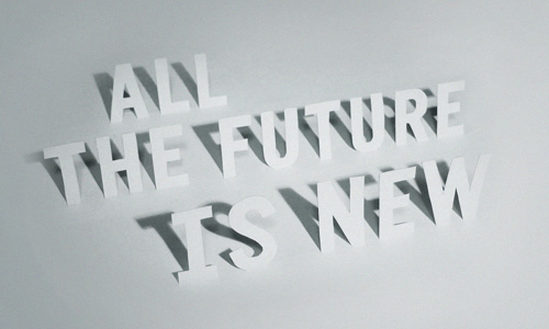 All The Future Is New wallpaper preview, made from cut out paper