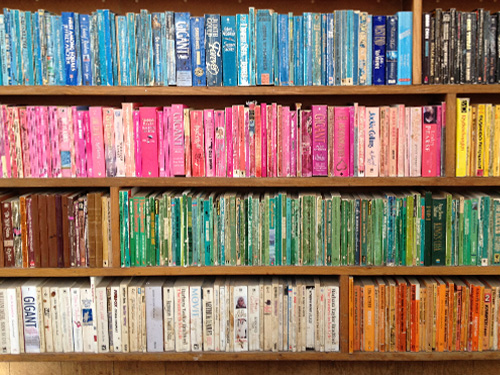 Book shelf at the Laundromat Cafe in Nørrebro Copenhagen.