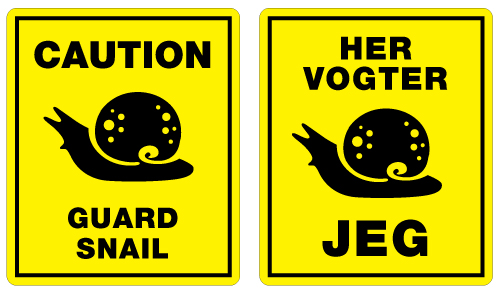 guard snail english danish