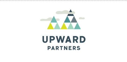 Geometric and data based mountain range inspired logo for Upward Partners.