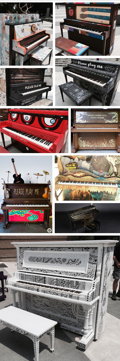 Pianos from all the participants.