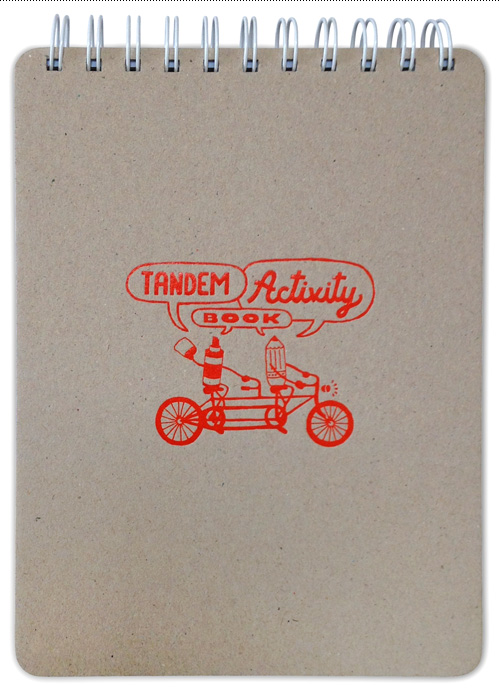 Tandem Activity Book - one color embossed chipboard front.