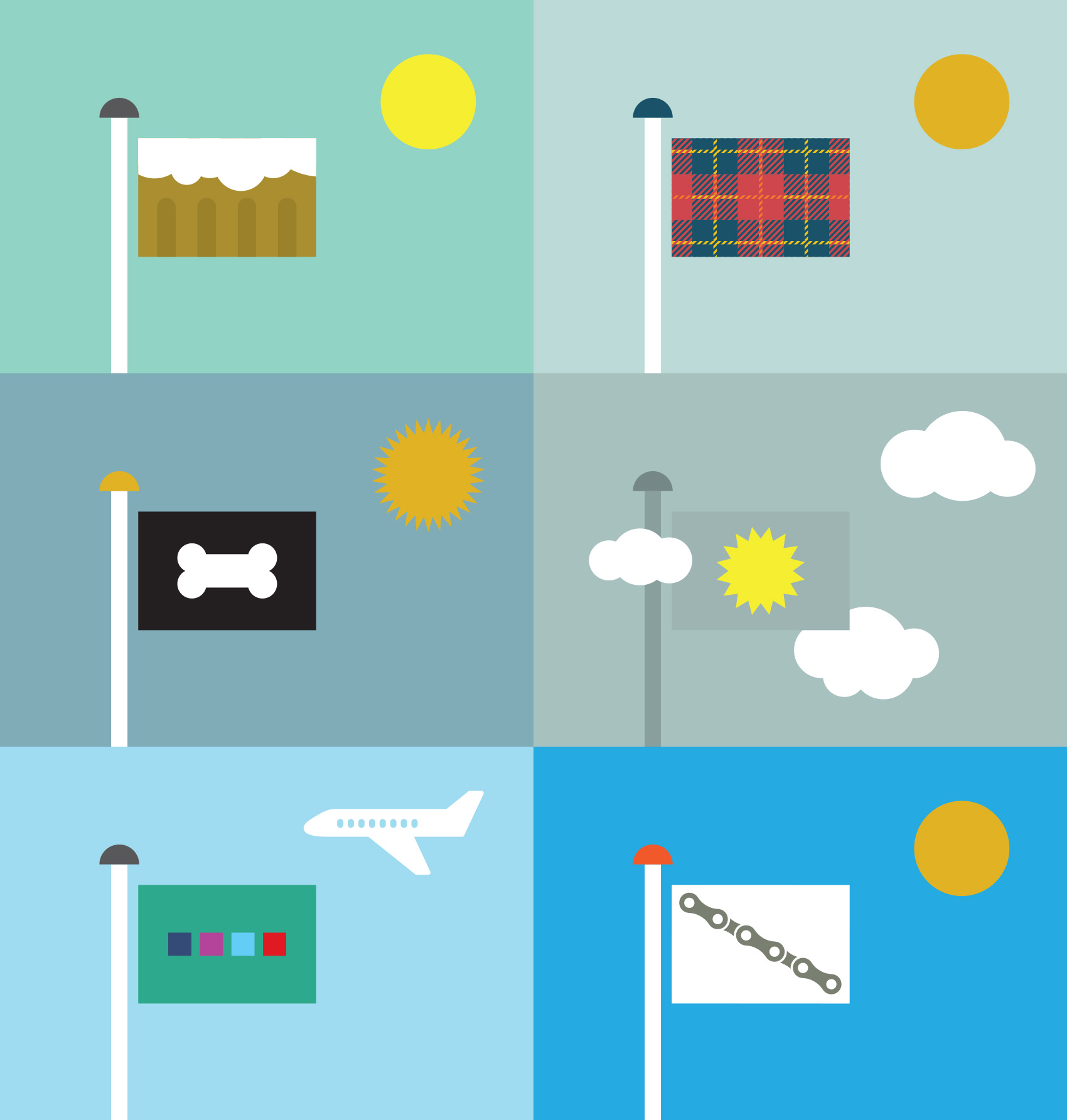 various flags of Portland, Oregon