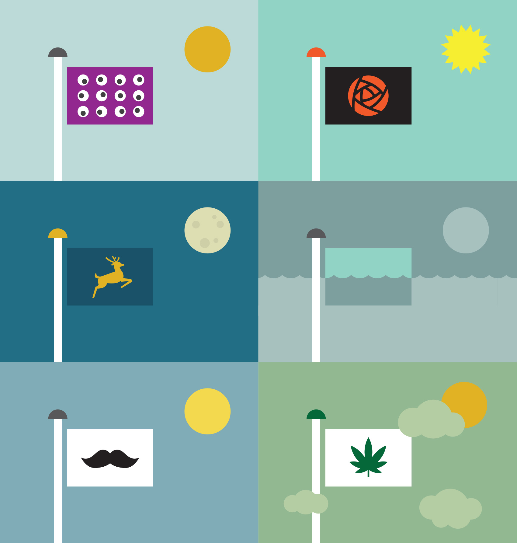 various flags of Portland, Oregon
