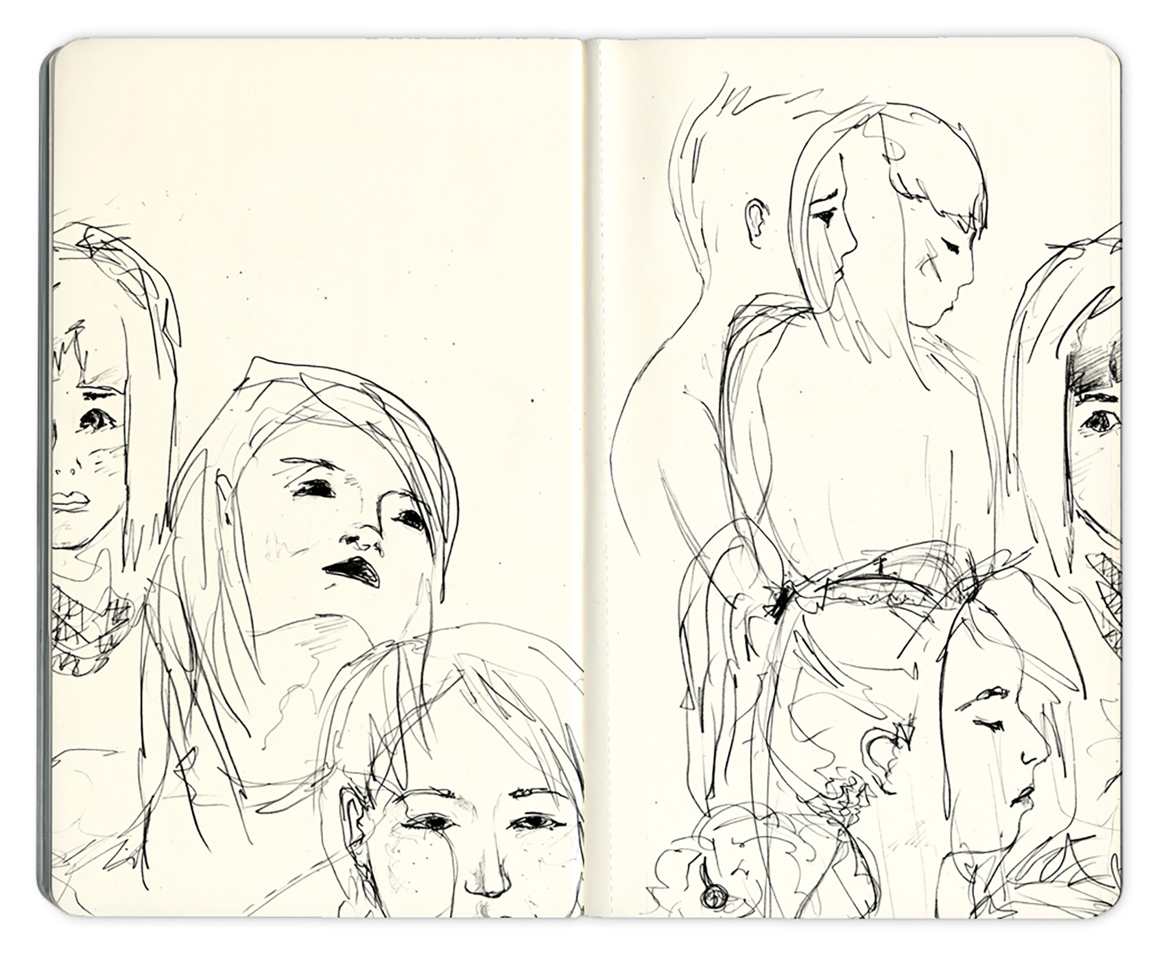 rough pencil portrait sketches