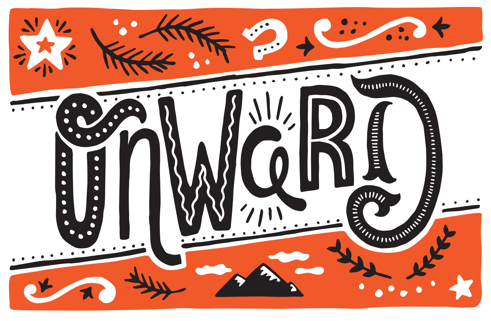 onward hand lettering in western style