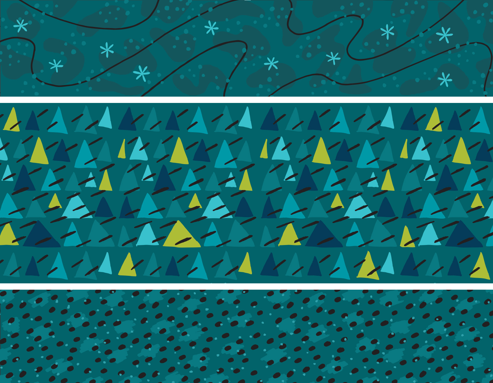 pattern & illustration tests for Umpqua bank: landscape patterns