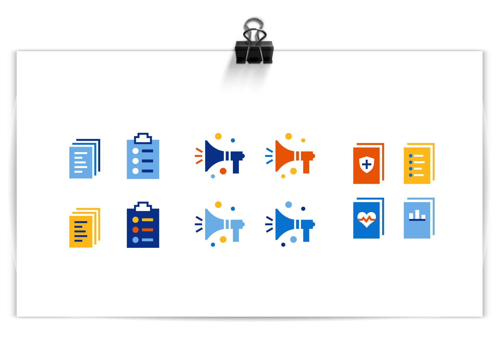 color variations on icons for healthcare industry