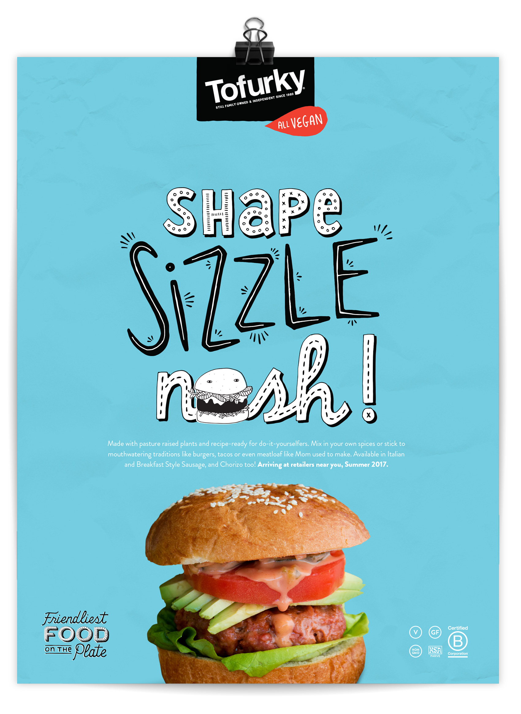 Tofurky DIY burger new product ad.