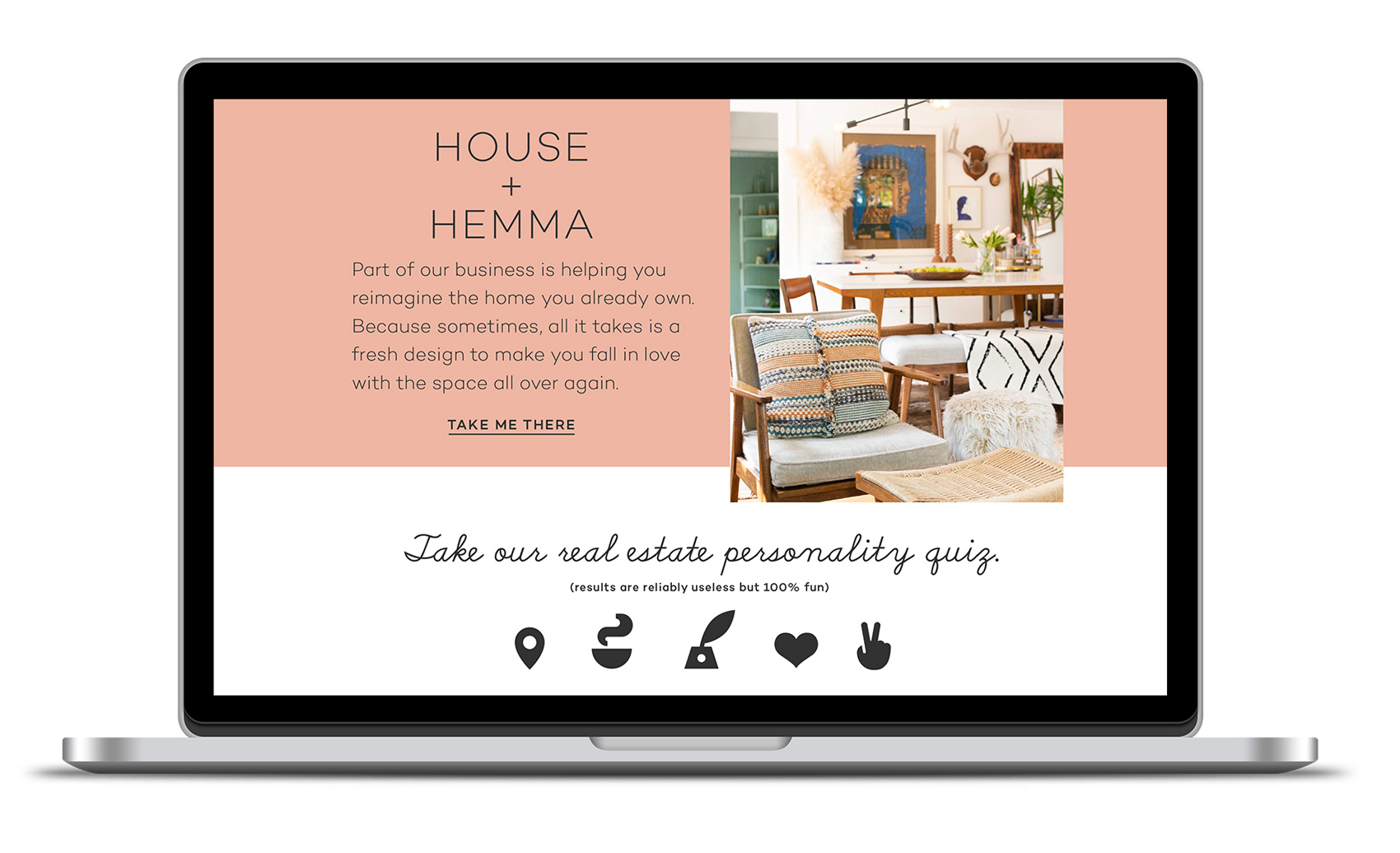 Friday and Company website - House + Hemma. Taking a holistic approach, design and staging is integrated into their realty business.